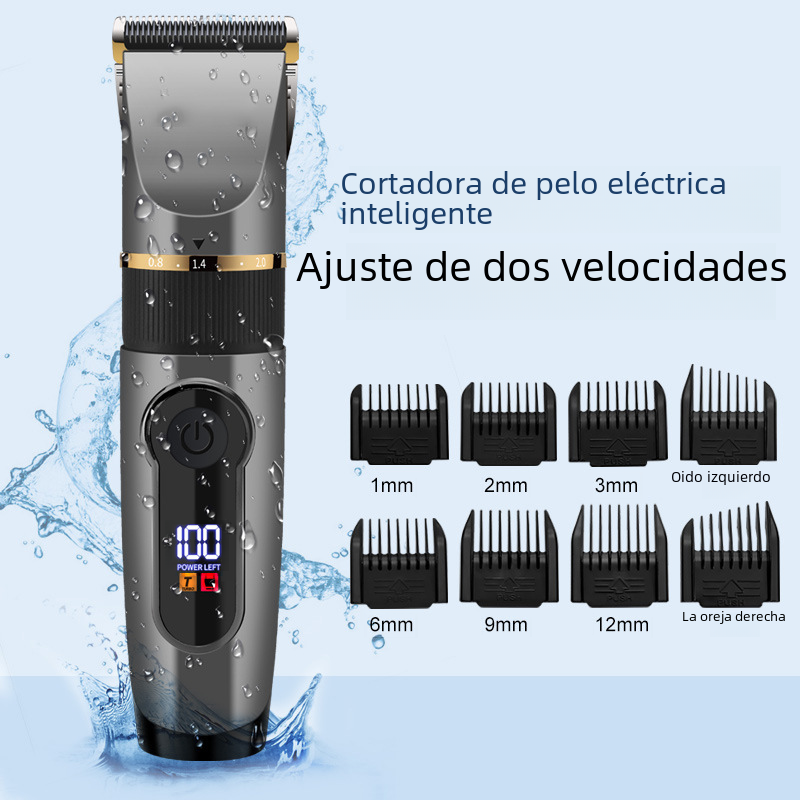 Cortapelos Eléctrico con Cuchilla de Cerámica y Pantalla LCD